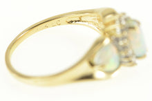 Load image into Gallery viewer, 10K Marquise Syn. Opal Diamond Accent Statement Ring Yellow Gold