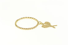 Load image into Gallery viewer, 14K Tennis Racket Racquet Charm Twist Band Ring Yellow Gold