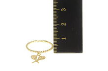 Load image into Gallery viewer, 14K Tennis Racket Racquet Charm Twist Band Ring Yellow Gold