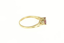 Load image into Gallery viewer, 10K Oval Syn. Ruby CZ Accent Classic Statement Ring Yellow Gold