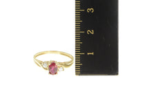Load image into Gallery viewer, 10K Oval Syn. Ruby CZ Accent Classic Statement Ring Yellow Gold