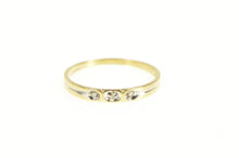 Load image into Gallery viewer, 14K Diamond Three Stone Simple Wedding Band Ring Yellow Gold
