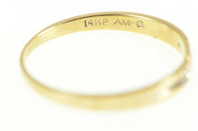 Load image into Gallery viewer, 14K Diamond Three Stone Simple Wedding Band Ring Yellow Gold