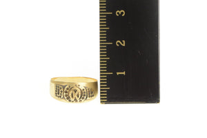 14K 1890's Victorian Ornate DOL Monogram Ring Yellow Gold