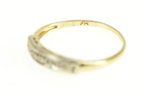 14K Classic Simple Diamond Plain Wedding Band Ring Yellow Gold