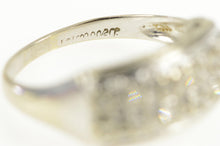 Load image into Gallery viewer, 14K 0.25 Ctw Diamond Squared Cluster Band Ring White Gold