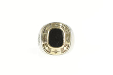 Load image into Gallery viewer, Sterling Silver Two Tone 14K Gold Star Pattern Black Onyx Ring