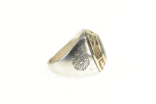 Load image into Gallery viewer, Sterling Silver Two Tone 14K Gold Star Pattern Black Onyx Ring