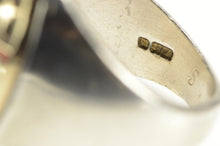 Load image into Gallery viewer, Sterling Silver Two Tone 14K Gold Star Pattern Black Onyx Ring