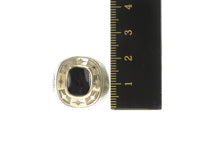 Load image into Gallery viewer, Sterling Silver Two Tone 14K Gold Star Pattern Black Onyx Ring