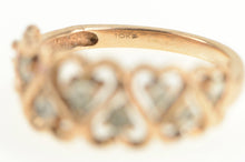 Load image into Gallery viewer, 10K Diamond Wavy Heart Love Symbol Band Ring Rose Gold