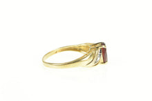 Load image into Gallery viewer, 14K Oval Garnet Diamond Wavy Accent Ring Yellow Gold