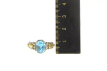 Load image into Gallery viewer, 14K Two Tone 14k Gold Blue Topaz Chain Band Ring Yellow Gold