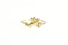 Load image into Gallery viewer, 10K Cupid Diamond Inset Valentine Love Promise Ring Yellow Gold