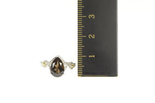 Load image into Gallery viewer, Sterling Silver Pear Smoky Quartz Diamond Accent Statement Ring