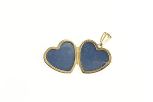 14K I Love You Heart Photo Picture Locket Pendant Yellow Gold
