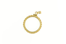 Load image into Gallery viewer, 14K 21.1mm Rope Trim Coin Holder Bezel Pendant Yellow Gold
