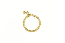 Load image into Gallery viewer, 14K 21.1mm Rope Trim Coin Holder Bezel Pendant Yellow Gold