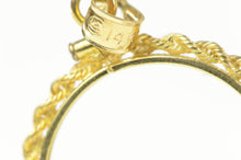 Load image into Gallery viewer, 14K 21.1mm Rope Trim Coin Holder Bezel Pendant Yellow Gold