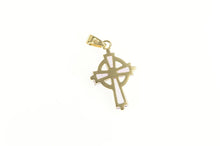 Load image into Gallery viewer, 14K Baguette Amethyst Cross Christian Faith Symbol Pendant Yellow Gold