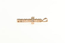 Load image into Gallery viewer, 10K 0.40 Ctw Fancy Champagne Diamond Cross Pendant Rose Gold