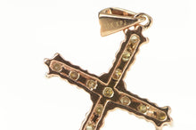 Load image into Gallery viewer, 10K 0.40 Ctw Fancy Champagne Diamond Cross Pendant Rose Gold