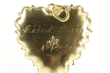 Load image into Gallery viewer, 14K 1950&#39;s Bronze Baby Shoe Booties Heart Charm/Pendant Yellow Gold