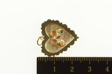 Load image into Gallery viewer, 14K 1950&#39;s Bronze Baby Shoe Booties Heart Charm/Pendant Yellow Gold