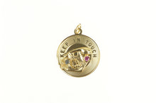 Load image into Gallery viewer, 14K Keep In Touch 1960&#39;s Telephone Forget Me Not Charm/Pendant Yellow Gold