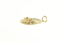 Load image into Gallery viewer, 14K Keep In Touch 1960&#39;s Telephone Forget Me Not Charm/Pendant Yellow Gold