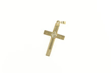 Load image into Gallery viewer, 14K Art Deco Diamond Inset Cross Christian Faith Pendant Yellow Gold