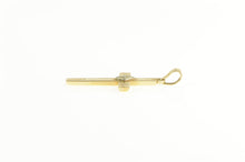 Load image into Gallery viewer, 14K Art Deco Diamond Inset Cross Christian Faith Pendant Yellow Gold