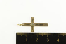 Load image into Gallery viewer, 14K Art Deco Diamond Inset Cross Christian Faith Pendant Yellow Gold