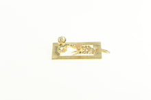 Load image into Gallery viewer, 14K Squared Retro Palm Tree Pearl Tropical Charm/Pendant Yellow Gold