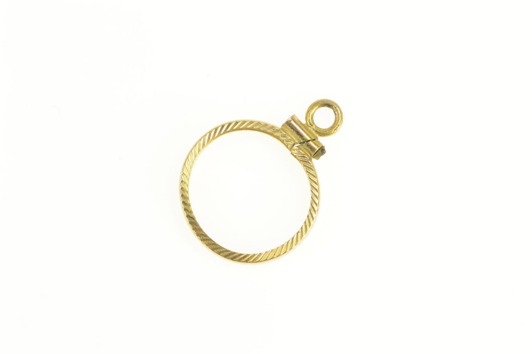 14K 13.5mm Grooved 1/20 oz. Gold Panda Coin Charm/Pendant Yellow Gold