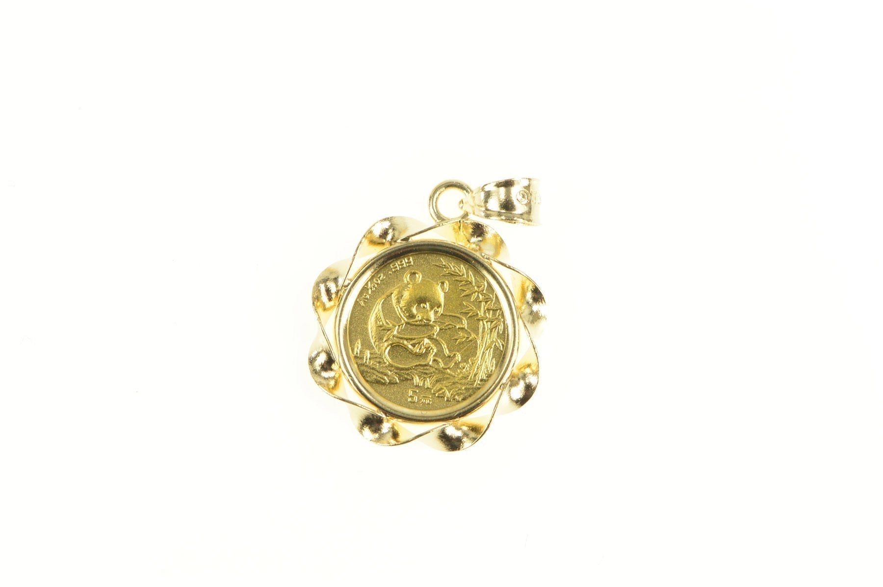 Chinese gold panda coin on sale necklace