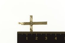 Load image into Gallery viewer, 10K Ornate Floral Etched Design Cross Christian Pendant Yellow Gold