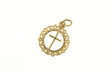 Load image into Gallery viewer, 14K Cross Christian Faith Filigree Religious Charm/Pendant Yellow Gold