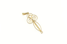 Load image into Gallery viewer, 14K Victorian Seed Pearl Drop Princess Setting Pendant Yellow Gold