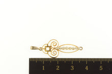 Load image into Gallery viewer, 14K Victorian Seed Pearl Drop Princess Setting Pendant Yellow Gold
