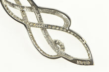 Load image into Gallery viewer, 10K 0.30 Ctw Diamond Encrusted Wavy Loop Swirl Pendant White Gold