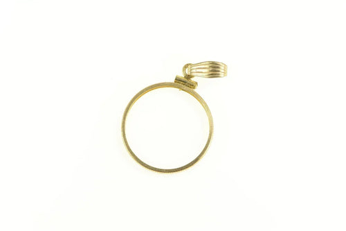 14K 1/4 oz. Gold Panda Coin Holder Bezel Pendant Yellow Gold