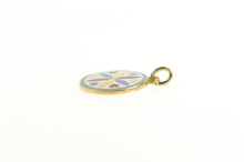 Load image into Gallery viewer, 10K Enamel Stylized Flower Heart Accent Round Charm/Pendant Yellow Gold