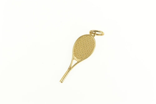 14K 3D Tennis Racket Racquet Sports Charm/Pendant Yellow Gold