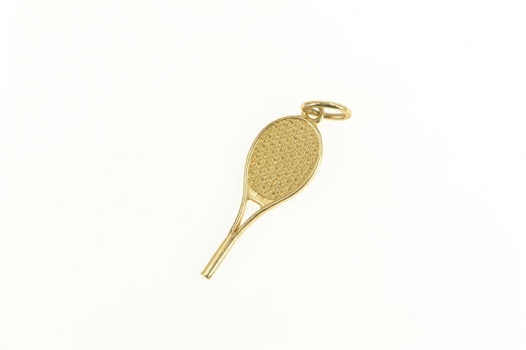 14K 3D Tennis Racket Racquet Sports Charm/Pendant Yellow Gold