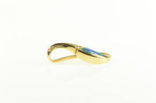 Load image into Gallery viewer, 14K Diamond Black Opal Wavy Loop Statement Pendant Yellow Gold