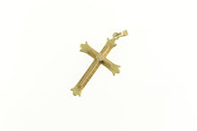 Load image into Gallery viewer, 14K Diamond Two Tone Retro Cross Christian Pendant Yellow Gold