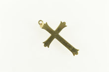 Load image into Gallery viewer, 14K Diamond Two Tone Retro Cross Christian Pendant Yellow Gold
