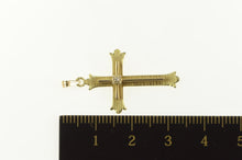 Load image into Gallery viewer, 14K Diamond Two Tone Retro Cross Christian Pendant Yellow Gold