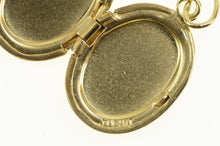 Load image into Gallery viewer, 14K Etched Floral Vine Oval Picture Photo Locket Charm/Pendant Yellow Gold